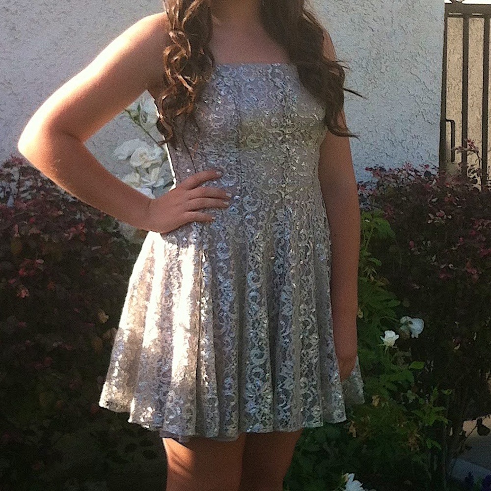 Short Silver Formal Dress